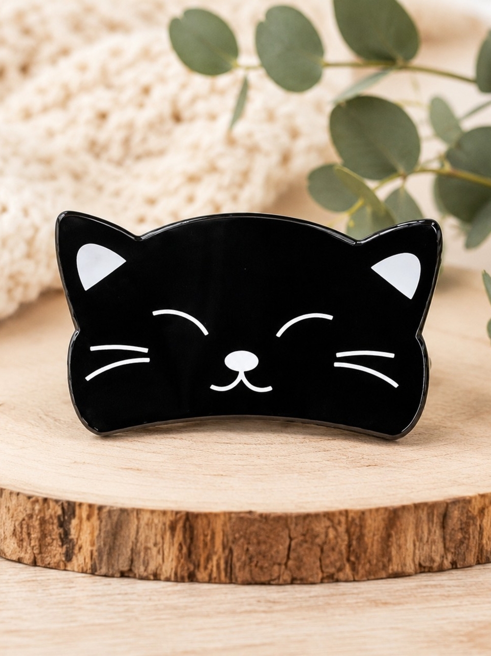 Black Cat Hair Claw Clip New